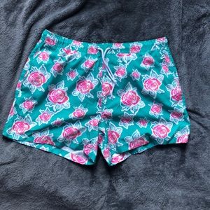 vintage floral swim shorts